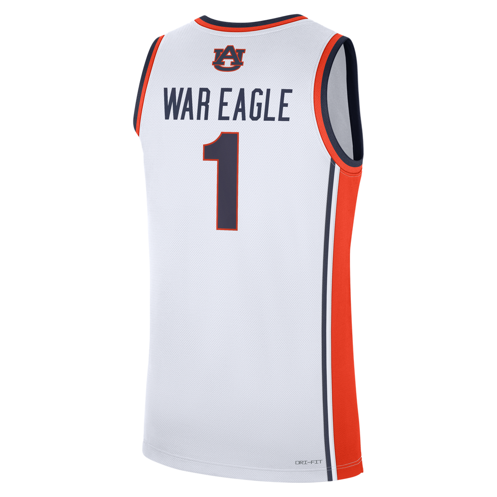 Nike White Auburn Tigers #1 Home War Eagle Replica Basketball Jersey