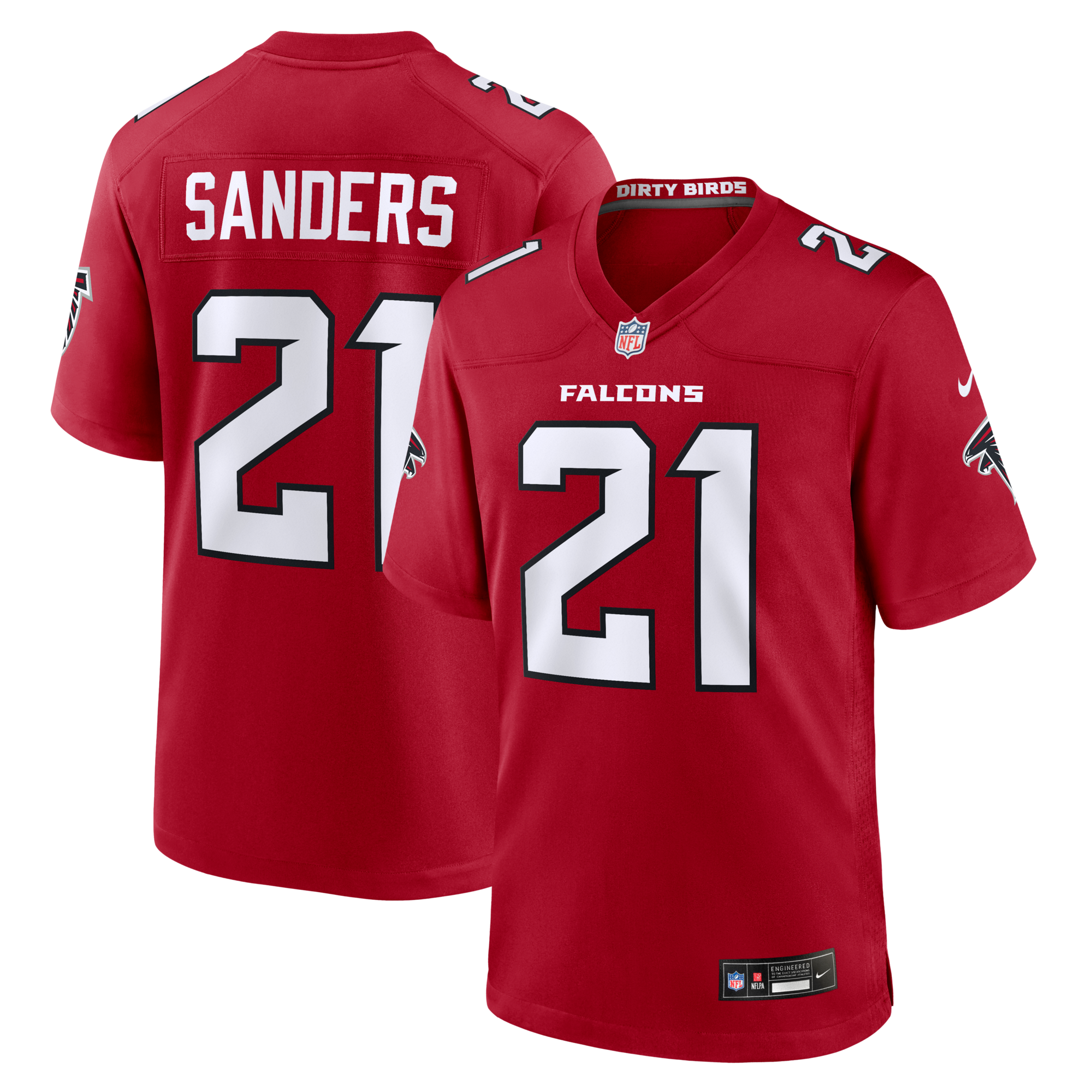 Atlanta Falcons Deion Sanders Nike Red Retired Player Game Jersey
