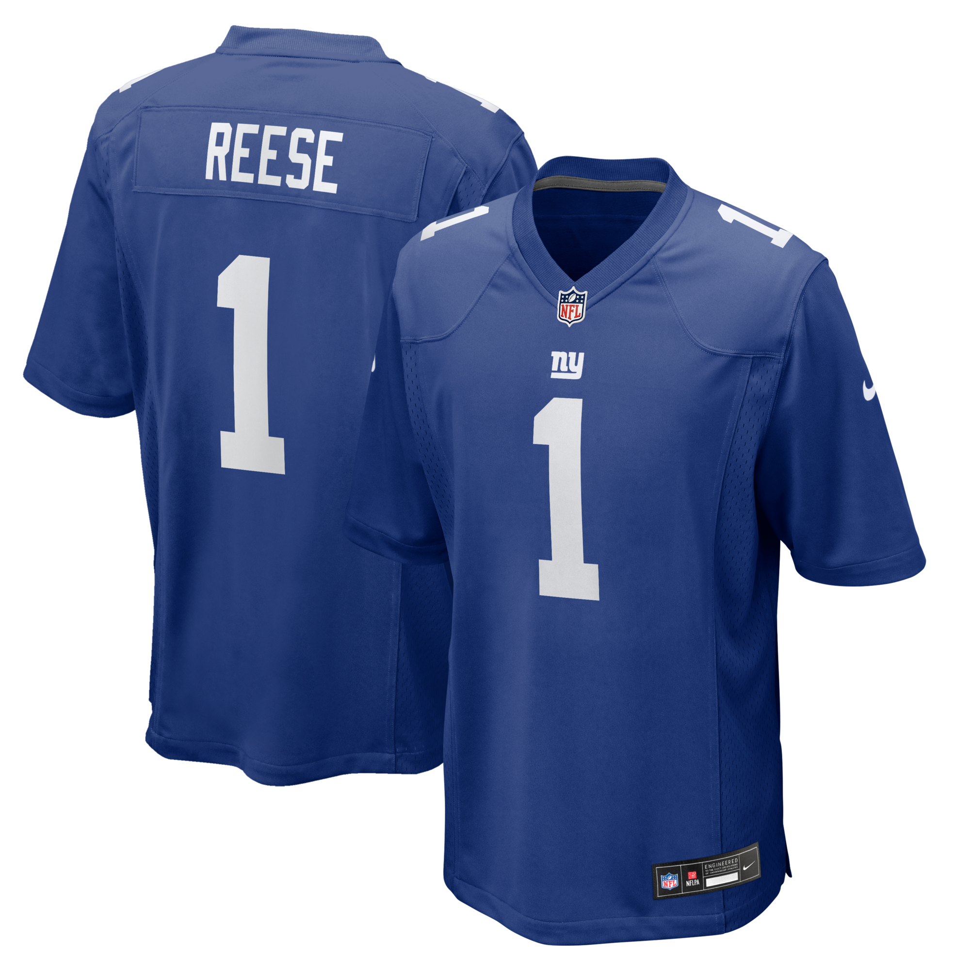 New York Giants Arvell Reese Nike Royal 2026 NFL Draft First Round Pick No. 5 Team Game Jersey