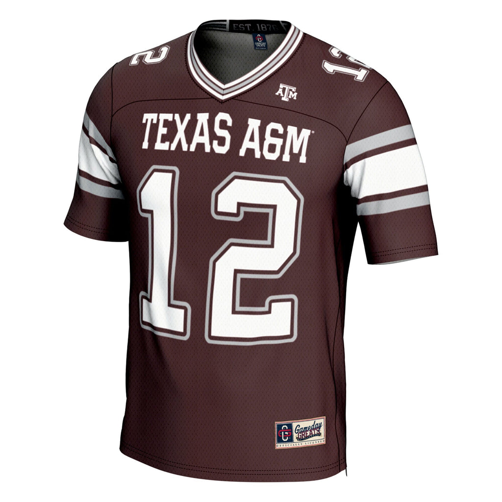 GameDay Greats #12 Maroon Texas A&M Aggies Football Lightweight Fashion Jersey