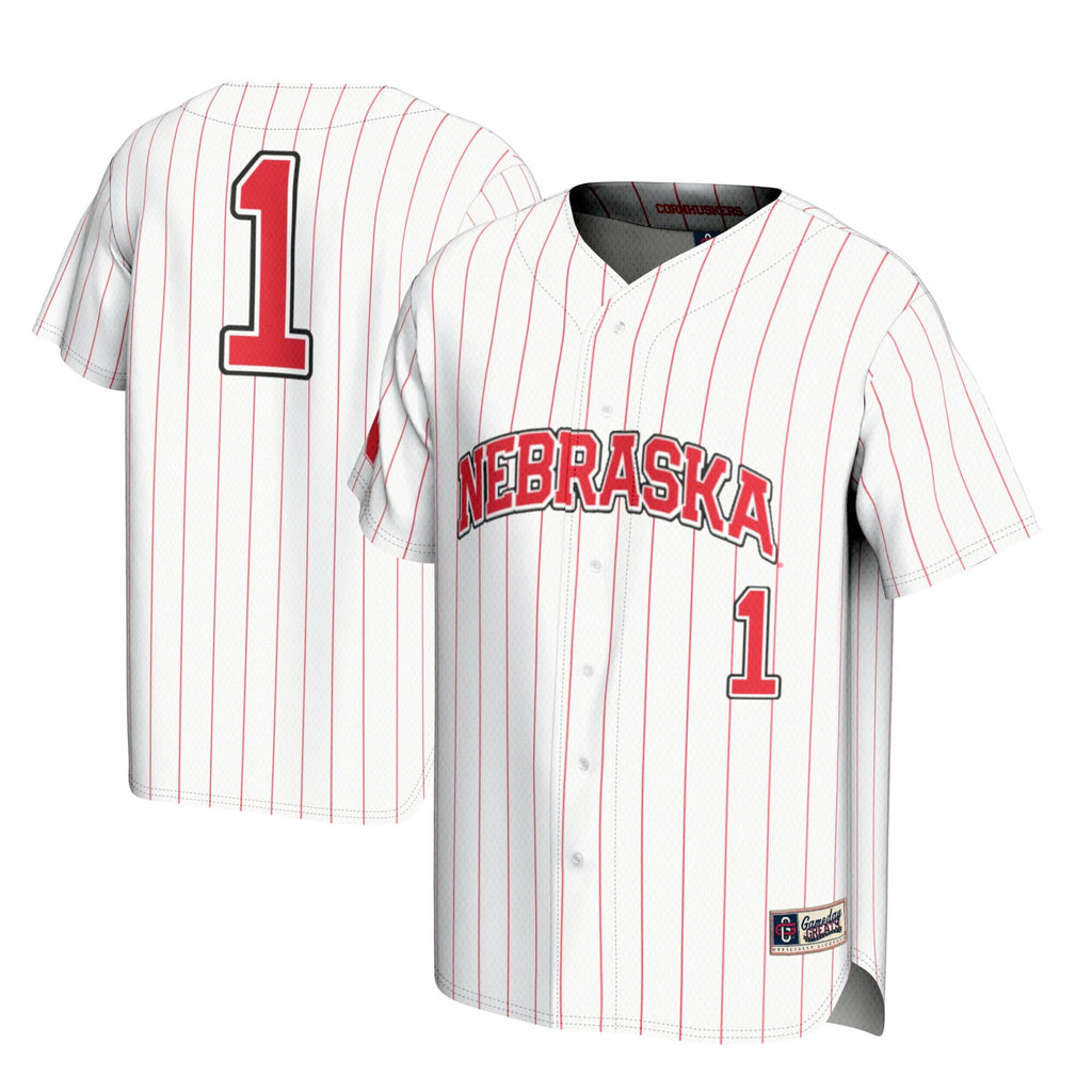 GameDay Greats #1 White Nebraska Huskers Lightweight Baseball Jersey