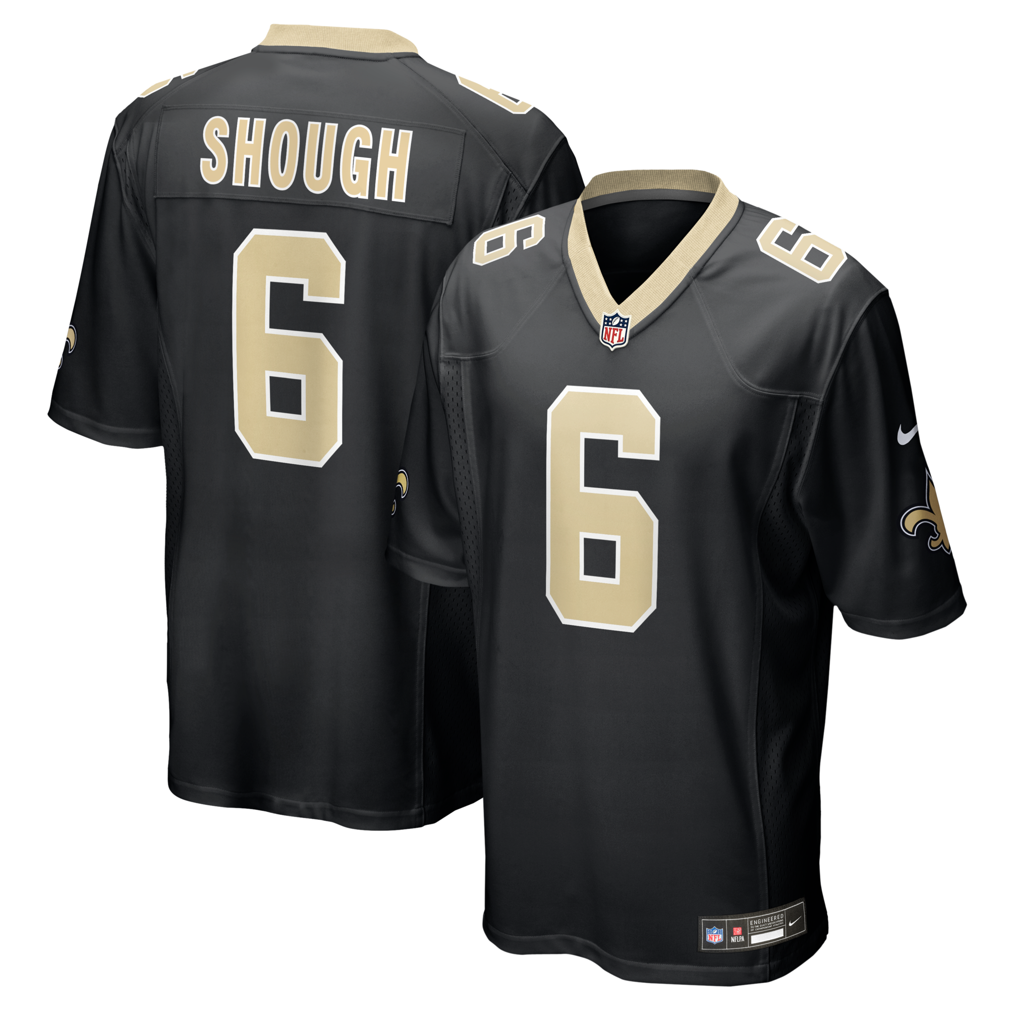 New Orleans Saints Tyler Shough Nike Black Game Jersey