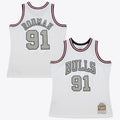 Chicago Bulls Mitchell & Ness Dennis Rodman 1997 Cracked Cement Swingman Jersey - White
