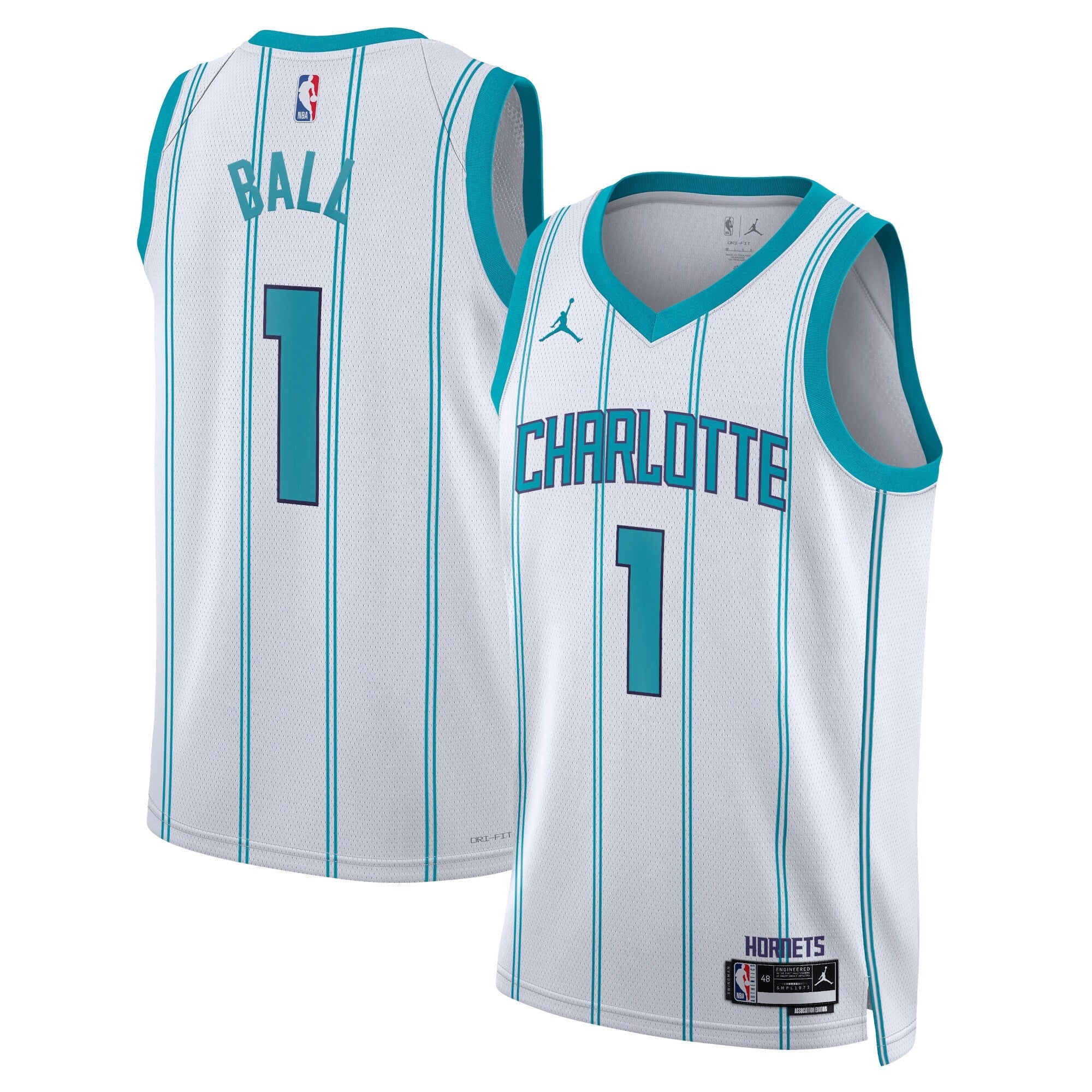 Charlotte Hornets Jordan Brand Association Edition Swingman Jersey - White - LaMelo Ball
