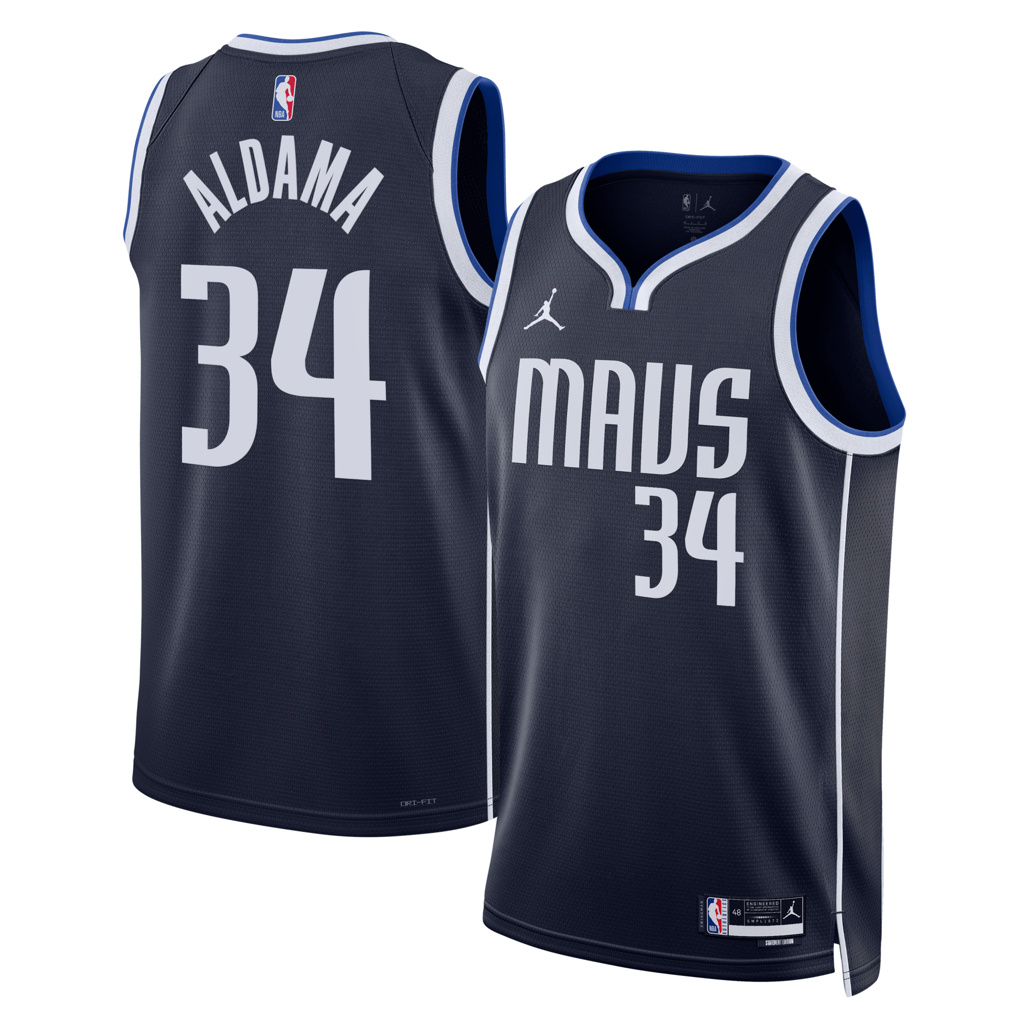 Dallas Mavericks Jordan Brand Statement Edition Swingman Jersey - Navy - Santi Aldama
