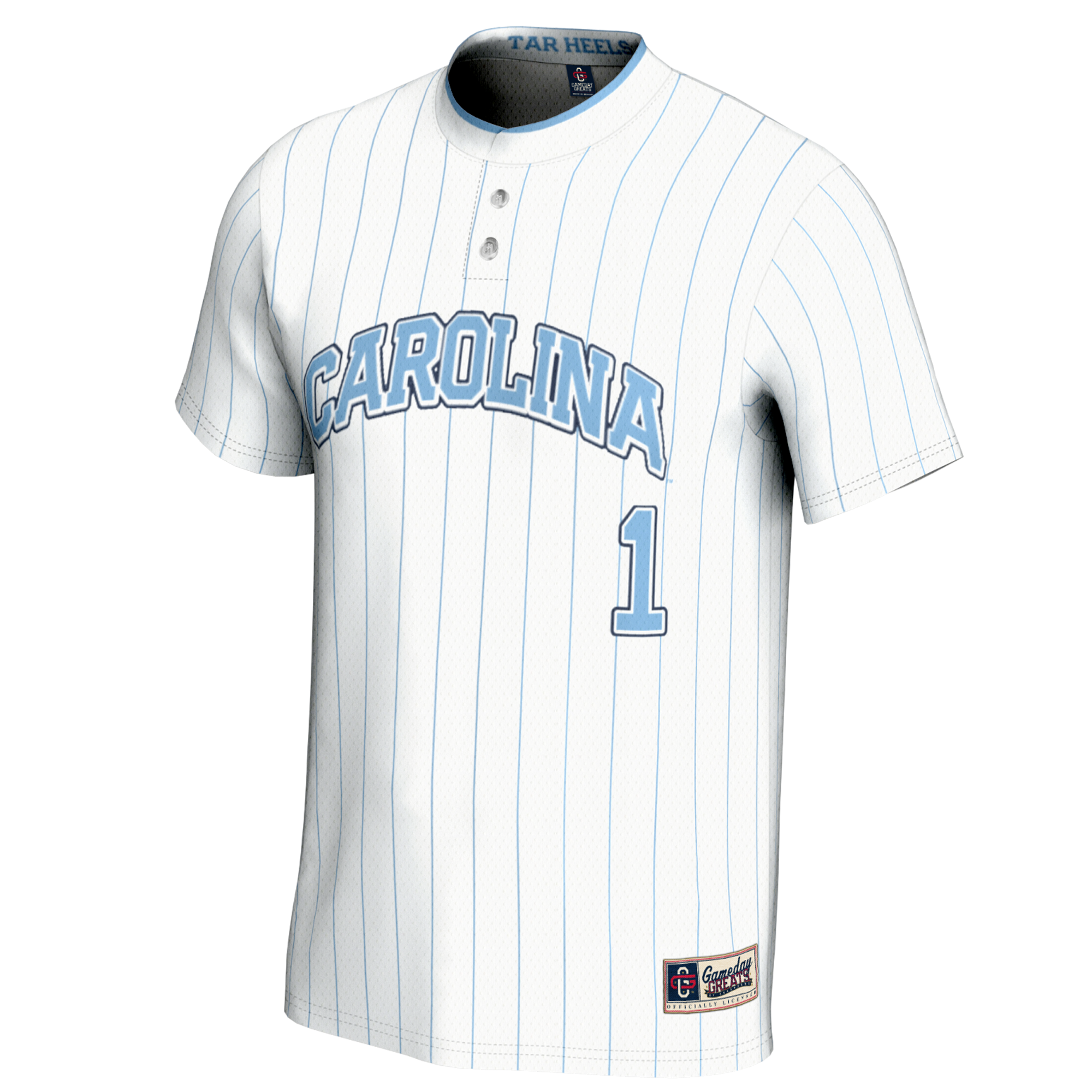 GameDay Greats #1 White North Carolina Tar Heels Lightweight Softball Jersey