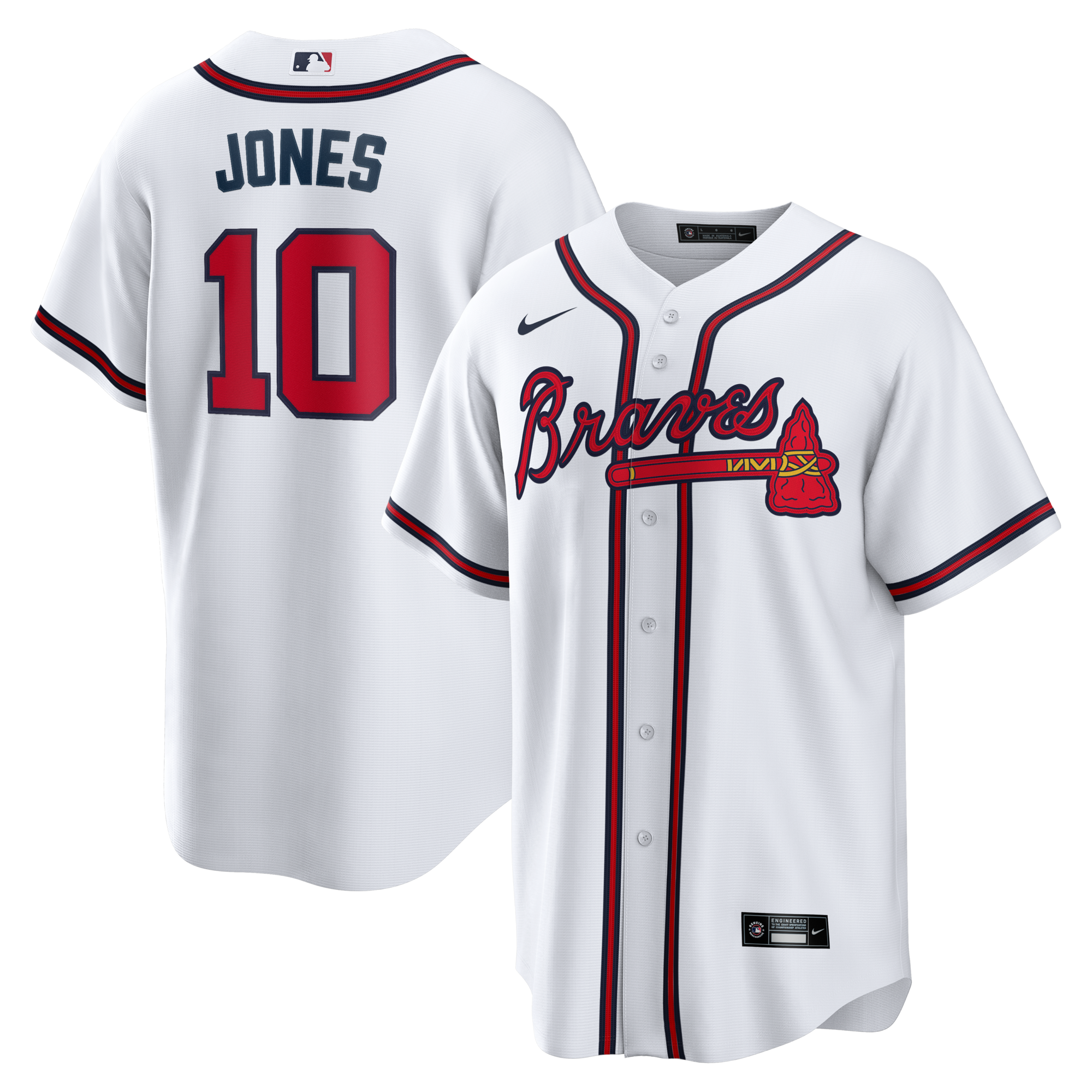 Atlanta Braves Chipper Jones Nike White Home Retired Player Replica Jersey