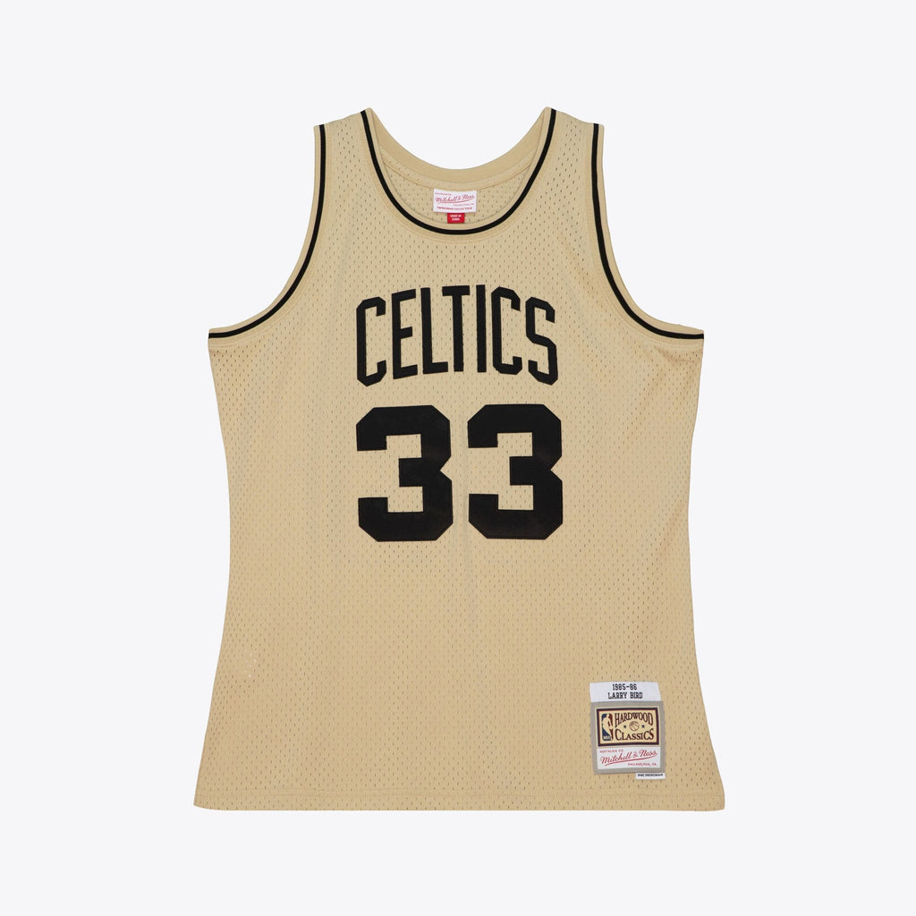 Boston Celtics Mitchell & Ness Larry Bird 1985 Swingman Jersey - Khaki