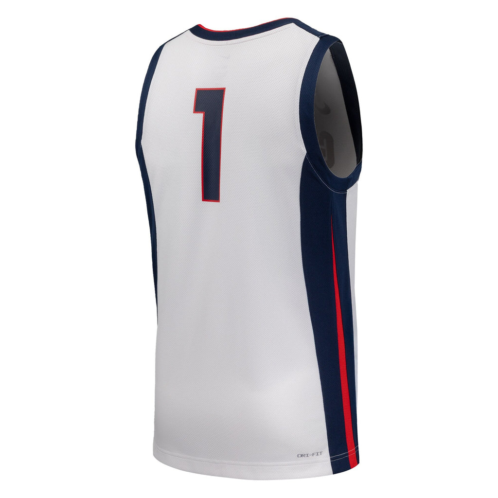 Nike #1 White Gonzaga Bulldogs Replica Basketball Jersey