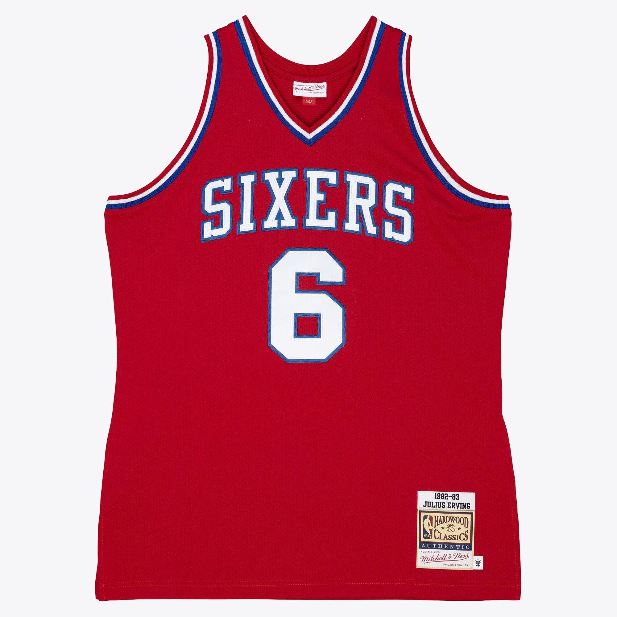 Philadelphia 76ers Mitchell & Ness Julius Erving 82-83 Authentic Road Jersey - Scarlet