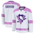 Pittsburgh Penguins Fanatics White Hockey Fights Cancer Survivor Practice Jersey