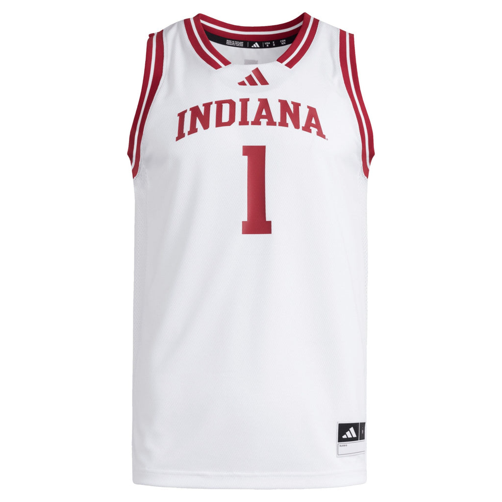 adidas #1 White Indiana Hoosiers Replica Swingman Jersey
