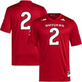 adidas #2 Scarlet Rutgers Scarlet Knights Premier Football Jersey