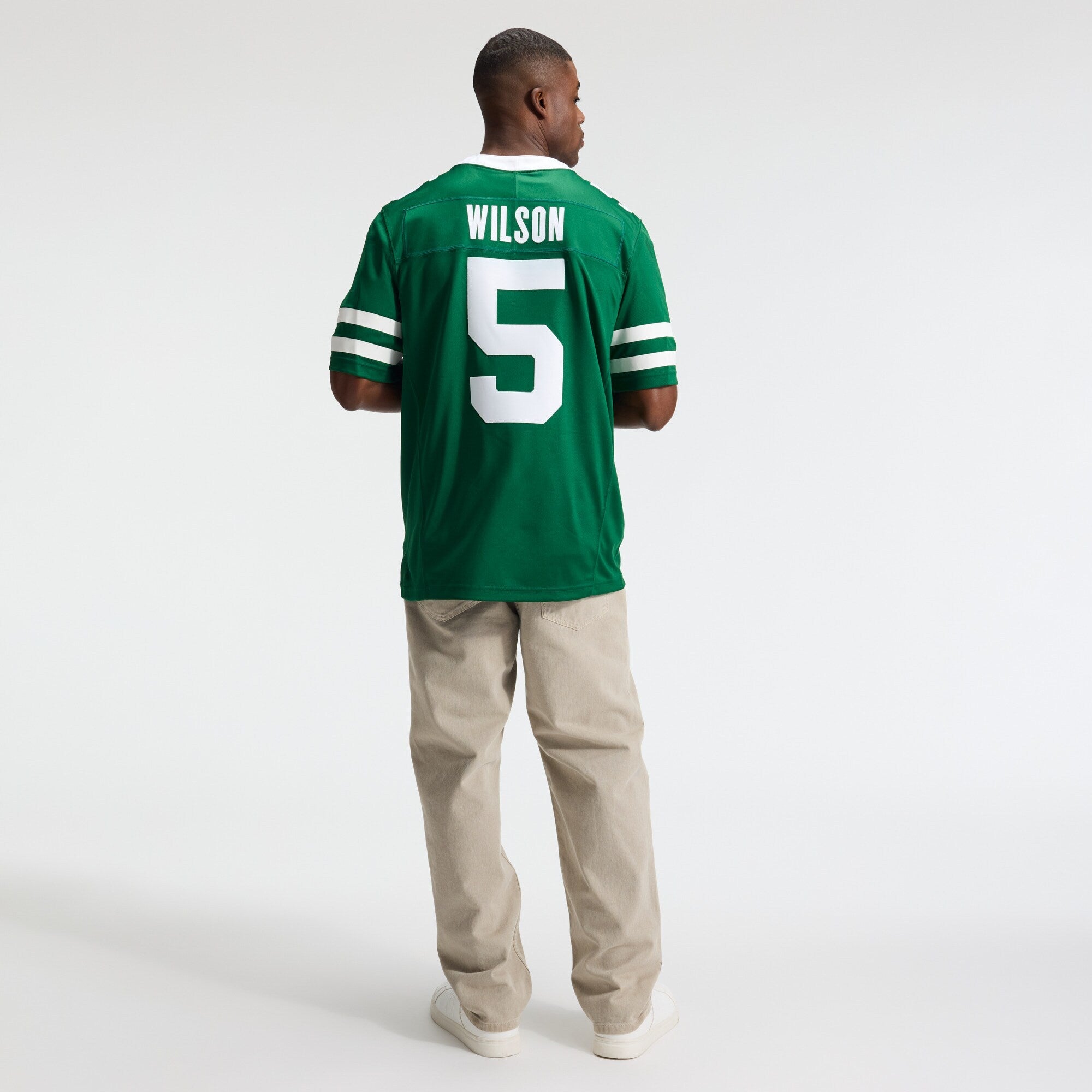 New York Jets Garrett Wilson Nike Legacy Green Team Vapor F.U.S.E. Stitched Limited Jersey