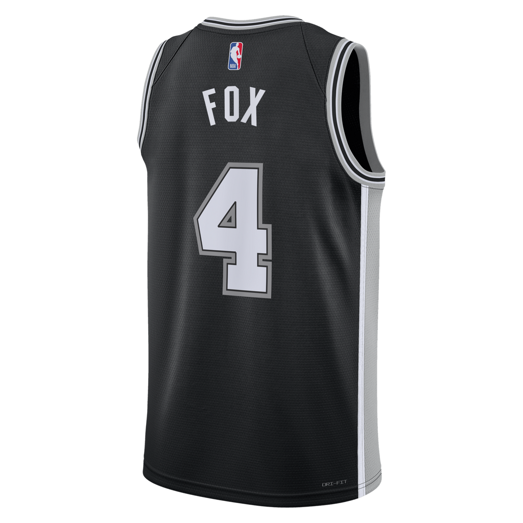 San Antonio Spurs Nike Icon Edition Swingman Jersey - Black - De'Aaron Fox