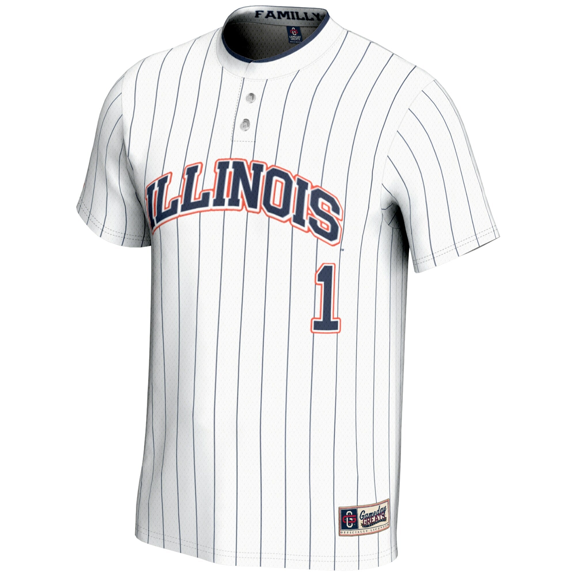 GameDay Greats #1 White Illinois Fighting Illini Lightweight Softball Jersey