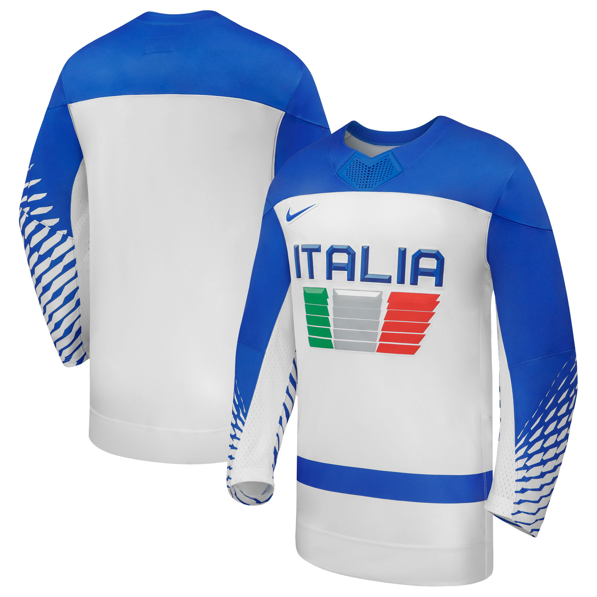 Italy Hockey Nike White 2026 Away Replica Jersey