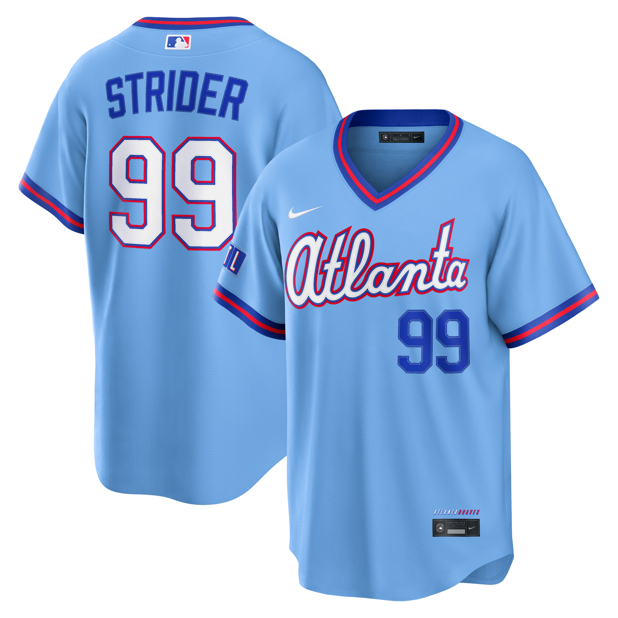 Atlanta Braves Spencer Strider Nike Powder Blue 2026 City Connect Stadium Jersey