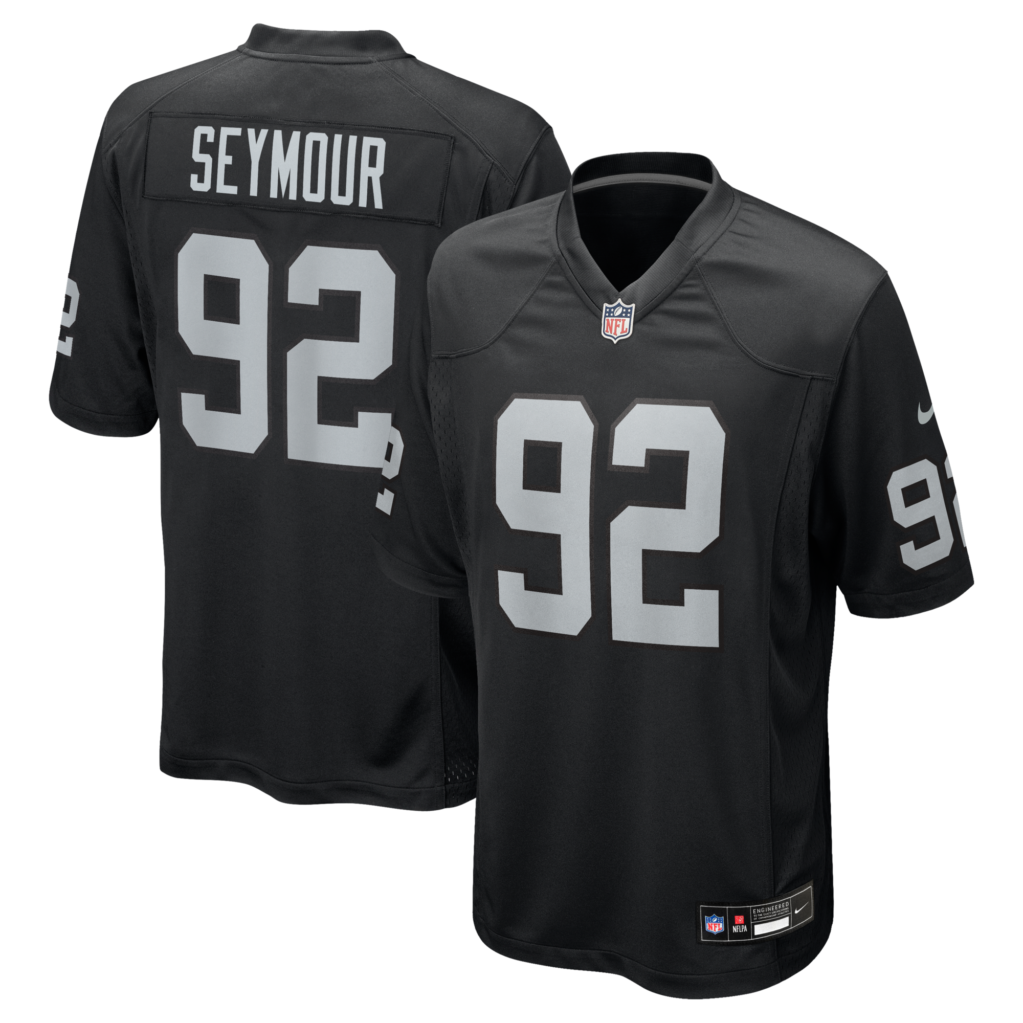 Las Vegas Raiders Richard Seymour Nike Black Retired Player Game Jersey