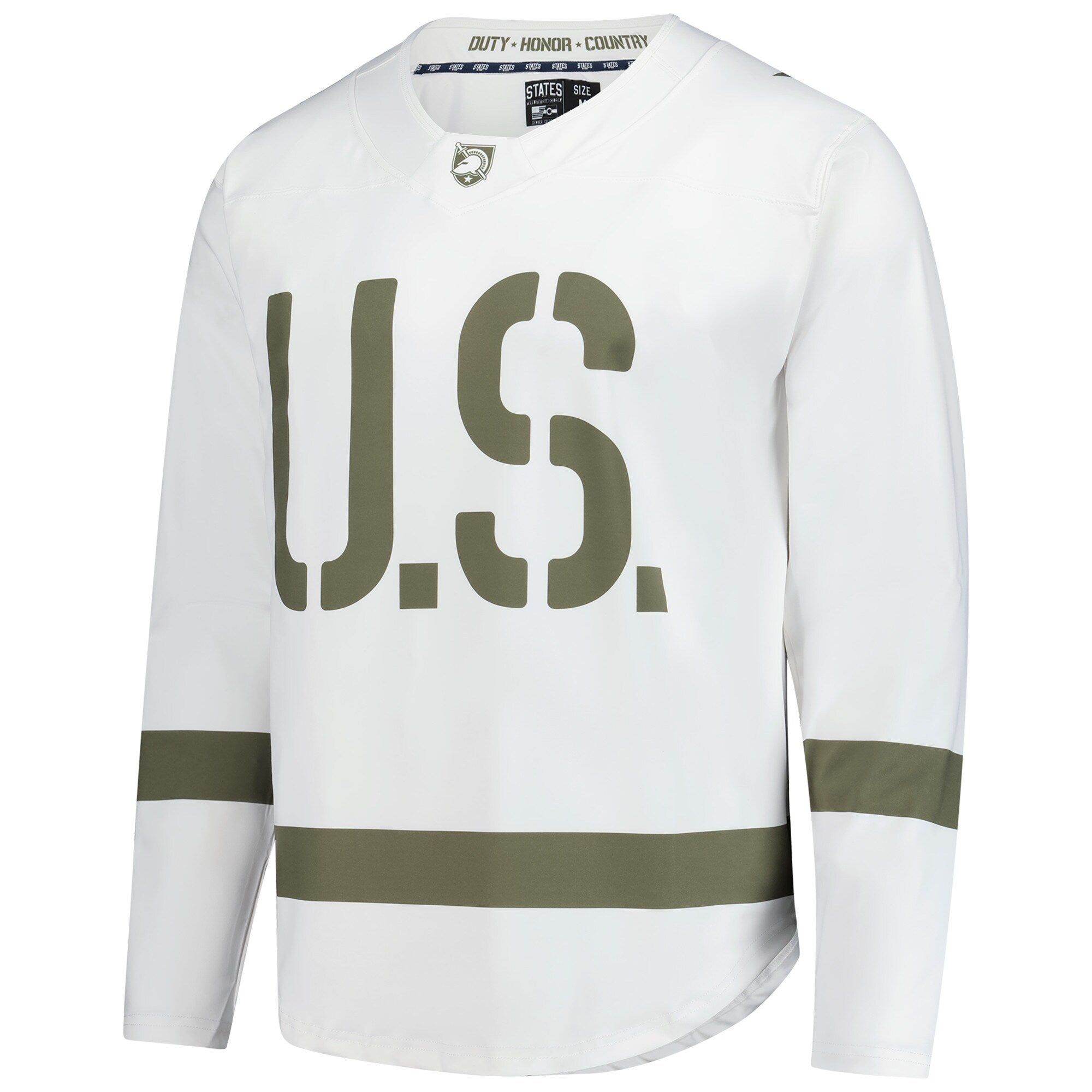 White/Olive Army Black Knights Replica Hockey Jersey