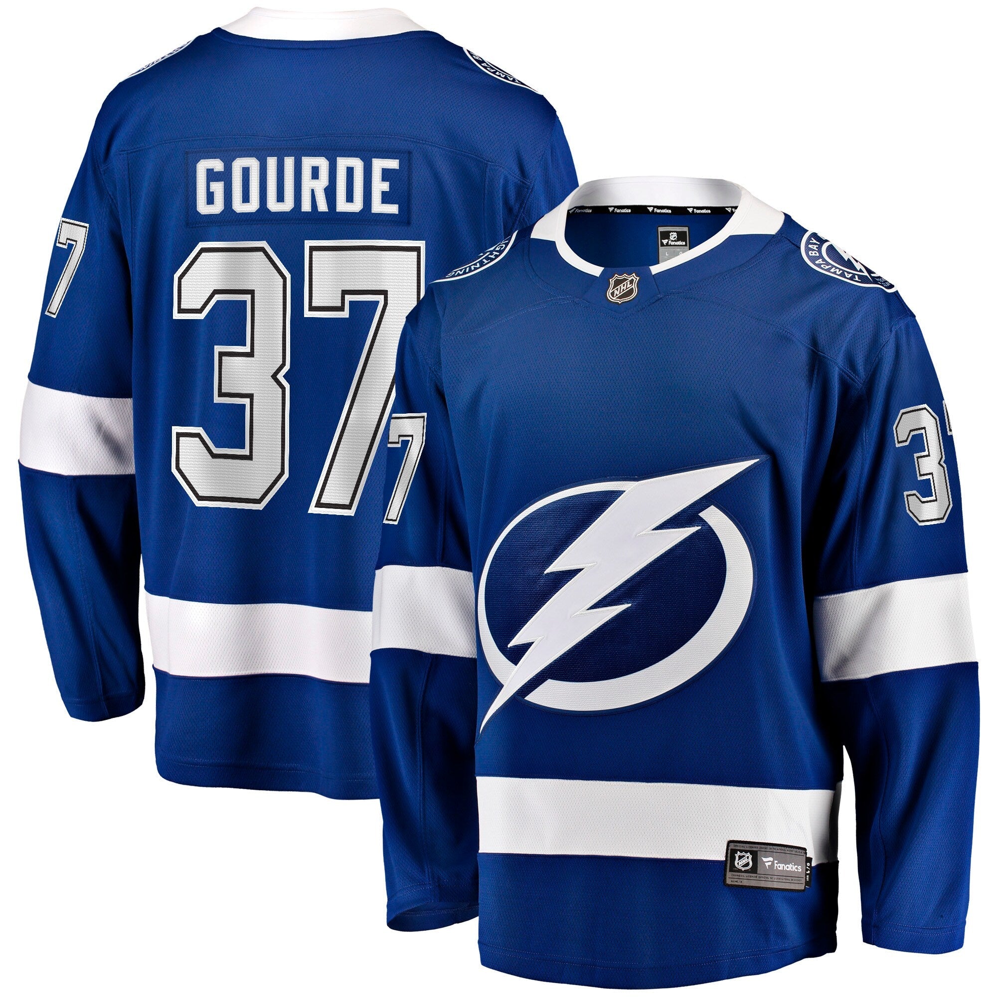 Tampa Bay Lightning Yanni Gourde Fanatics Blue Home Breakaway Jersey