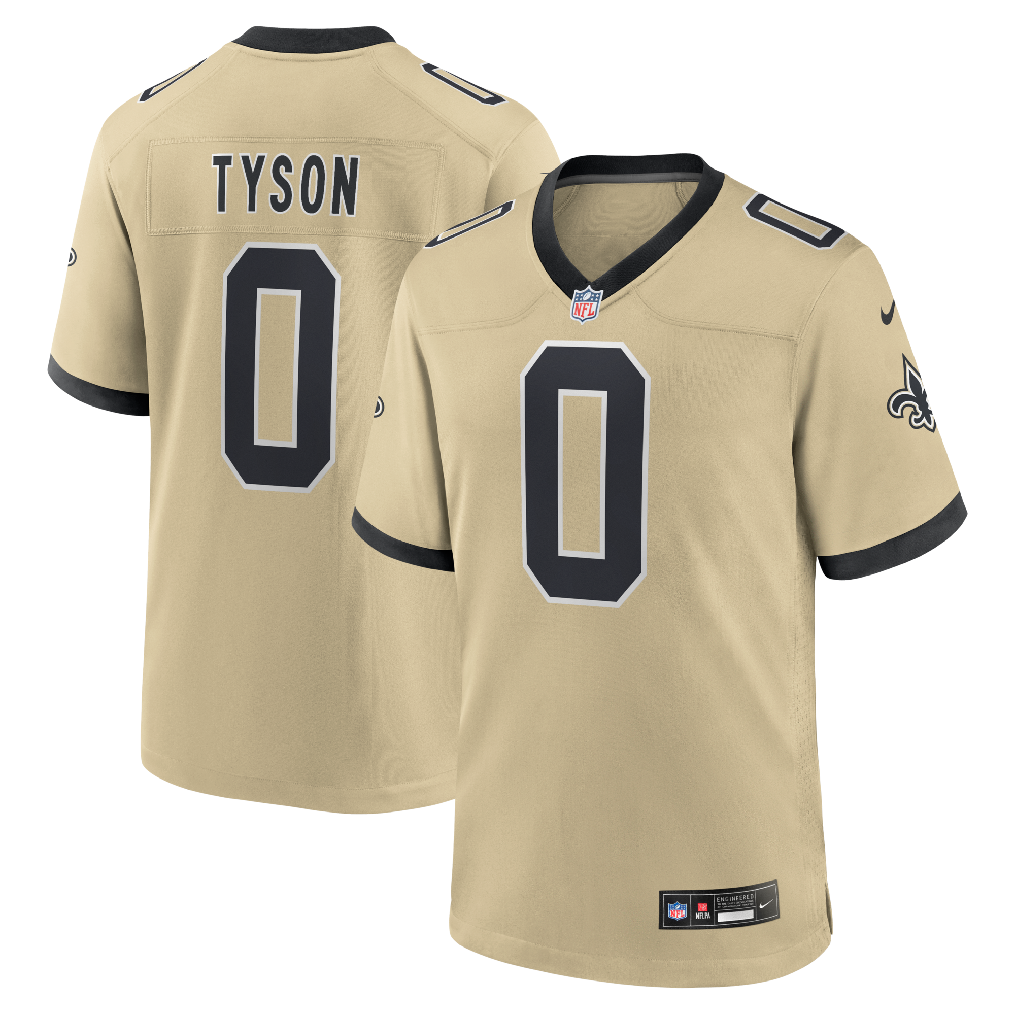 New Orleans Saints Jordyn Tyson Nike Gold 2026 NFL Draft First Round Pick No. 8 Alternate Game Jersey