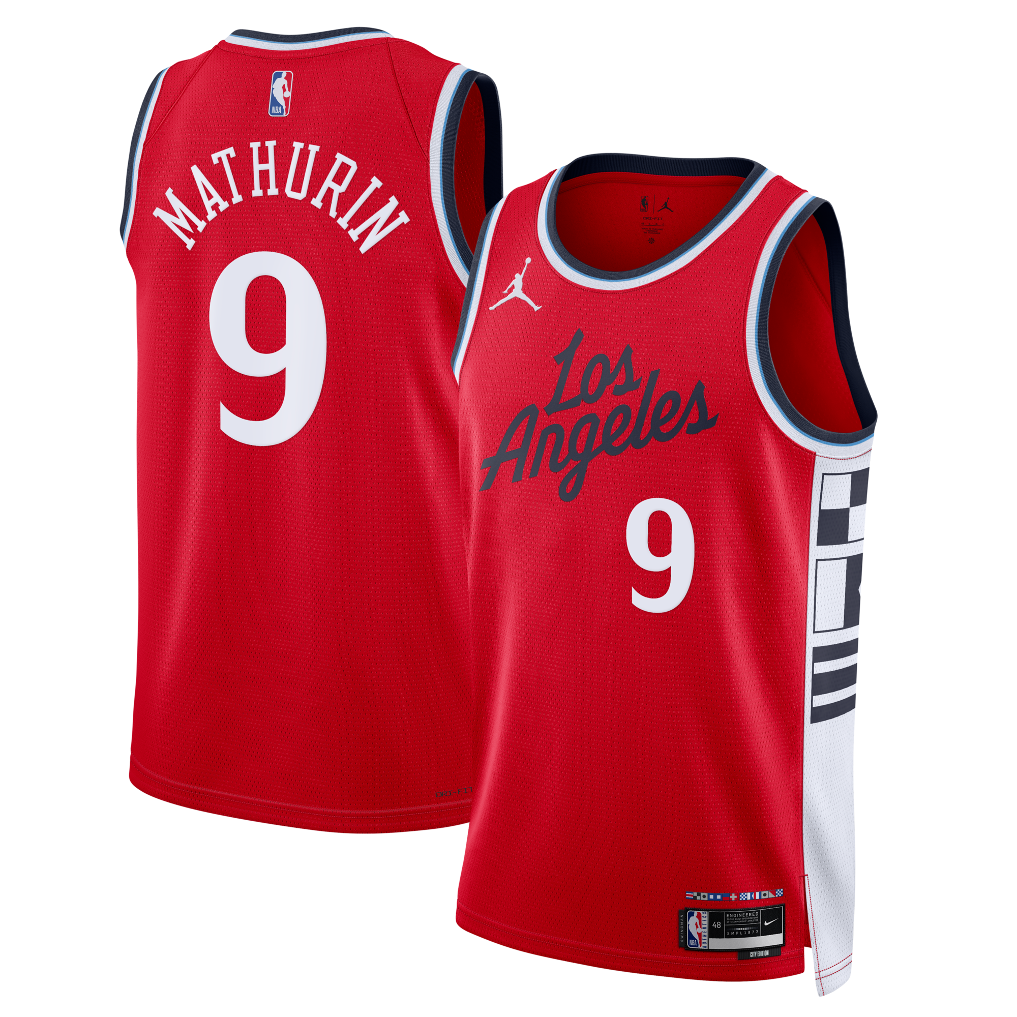 LA Clippers Jordan Brand Statement Edition Swingman Jersey - Red - Bennedict Mathurin -