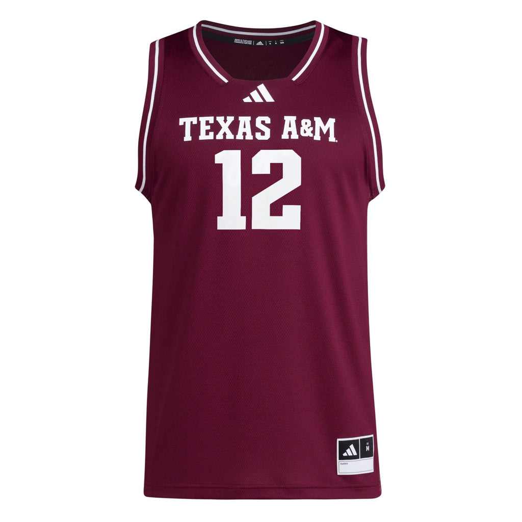 adidas #12 Maroon Texas A&M Aggies Replica Swingman Jersey
