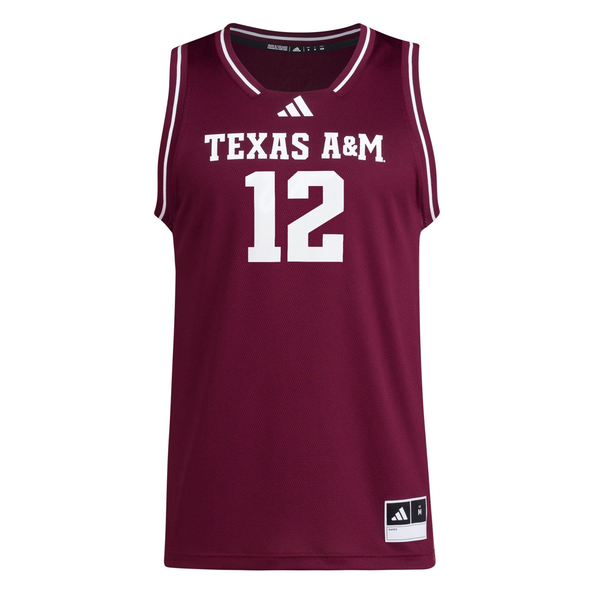 adidas #12 Maroon Texas A&M Aggies Replica Swingman Jersey