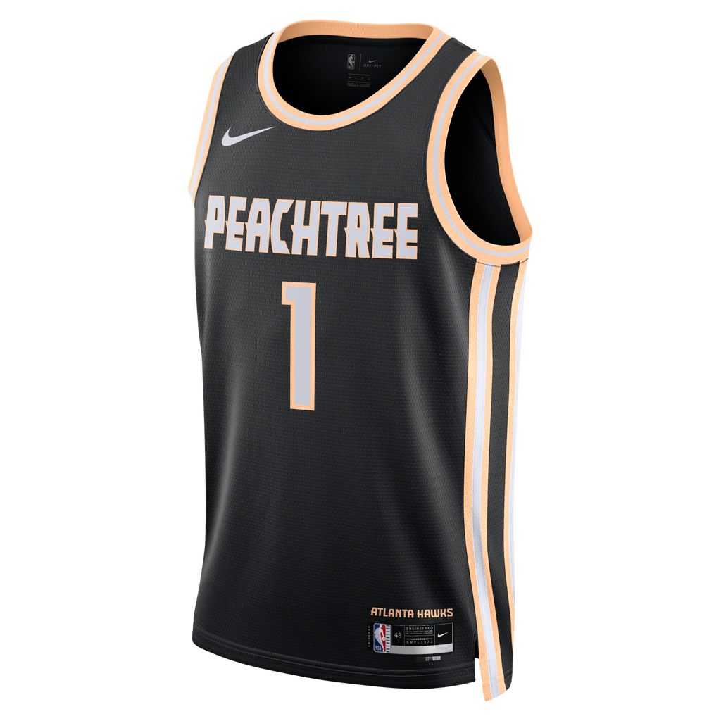Nike Atlanta Hawks 2025/26 Nike City Edition Swingman Jersey - Black - Jalen Johnson