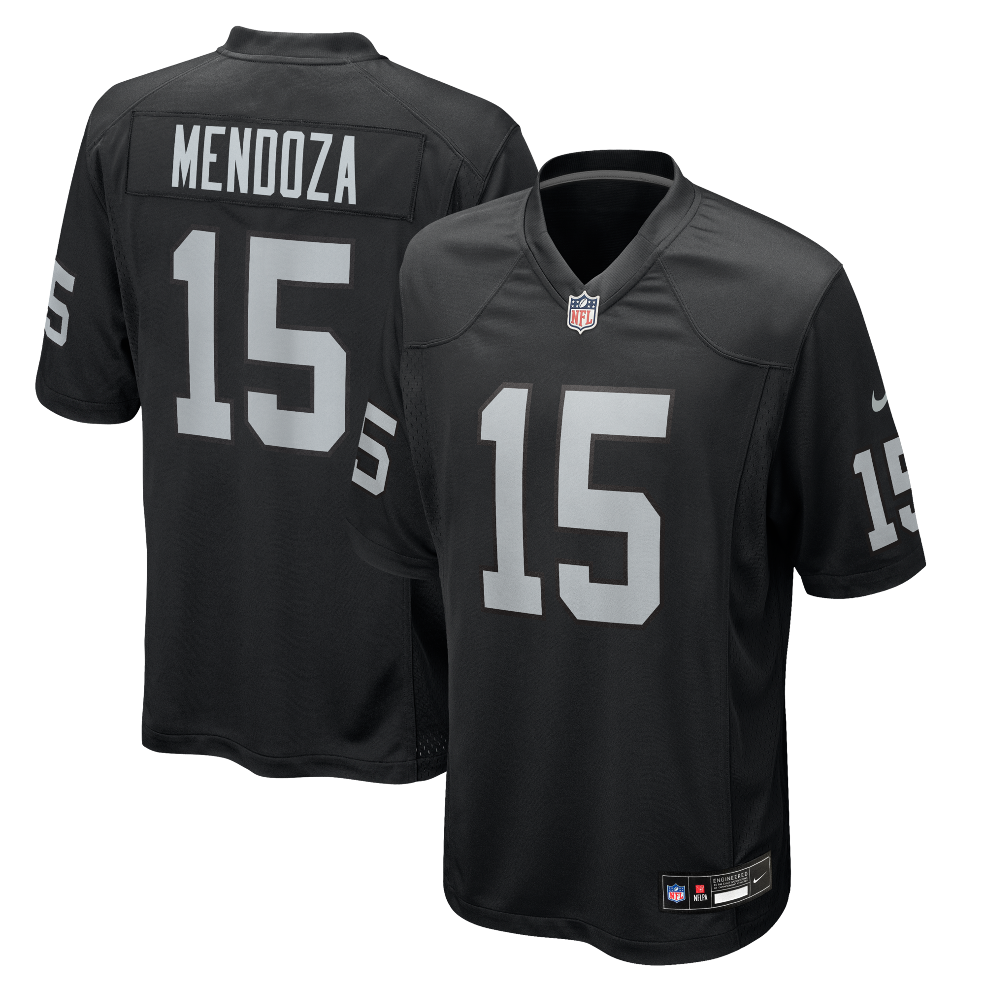 Las Vegas Raiders Fernando Mendoza Nike Black 2026 NFL Draft First Round Pick No. 1 Team Game Jersey