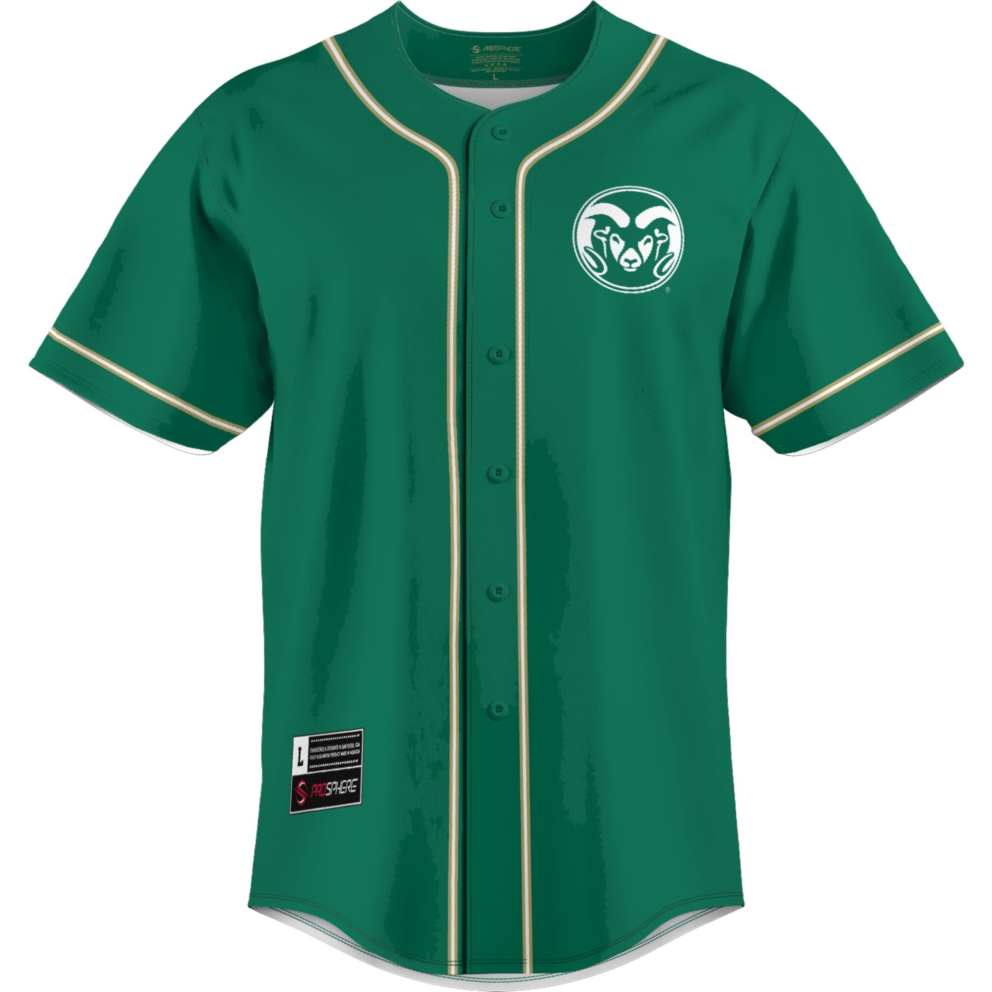 GameDay Greats Green Colorado State Rams Lightweight Baseball Jersey