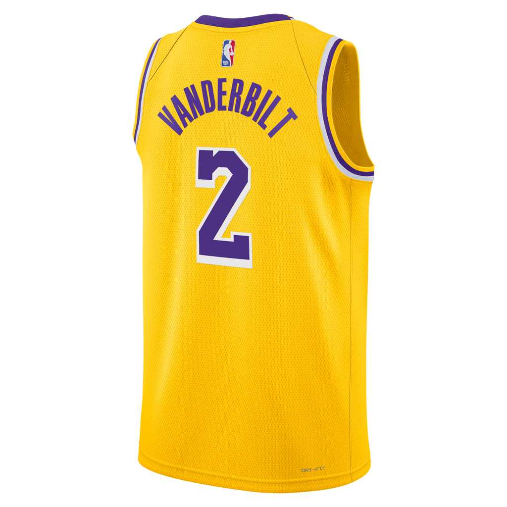 Los Angeles Lakers Nike Icon Edition Swingman Jersey - Gold - Jarred Vanderbilt