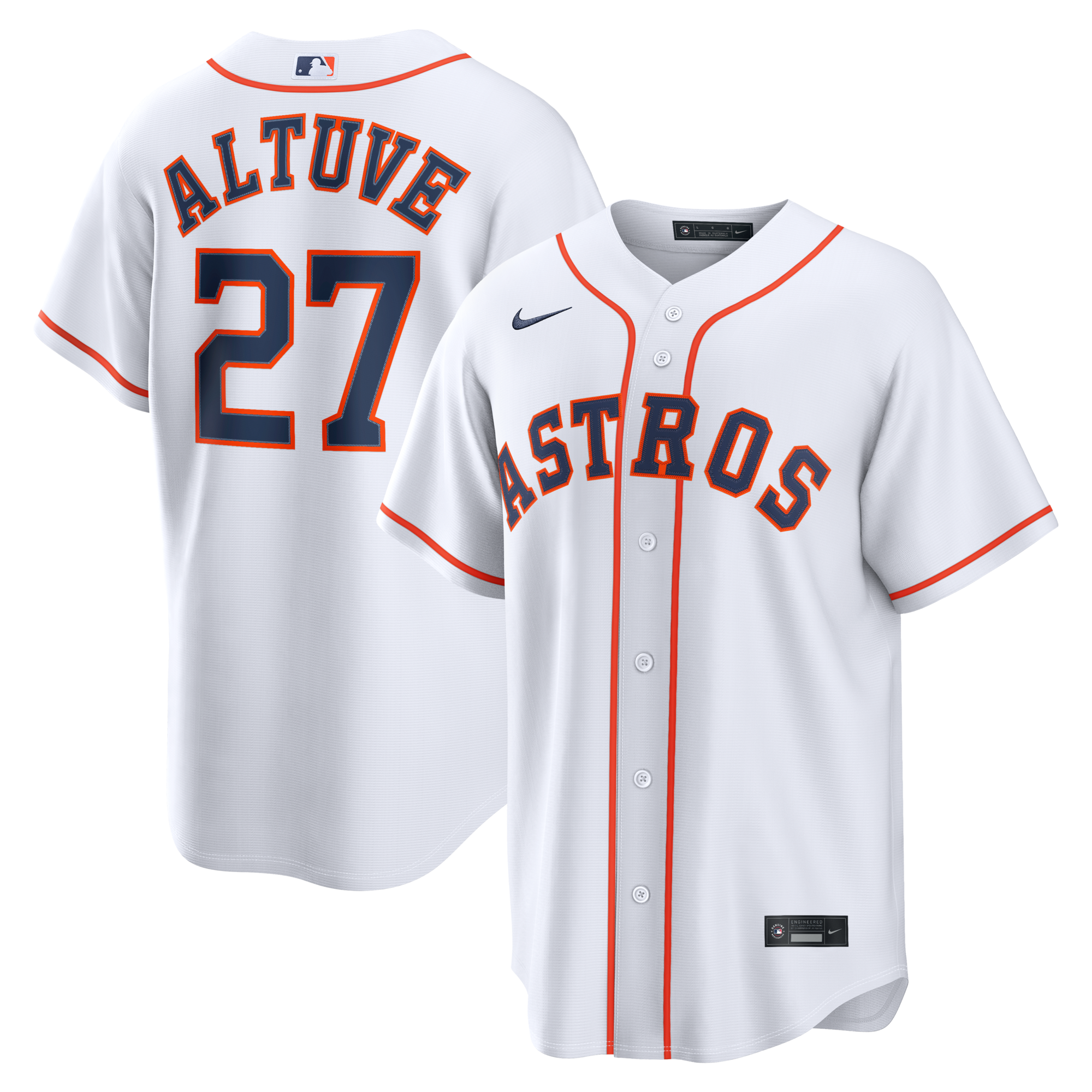 Houston Astros Jose Altuve Nike White Home Replica Jersey