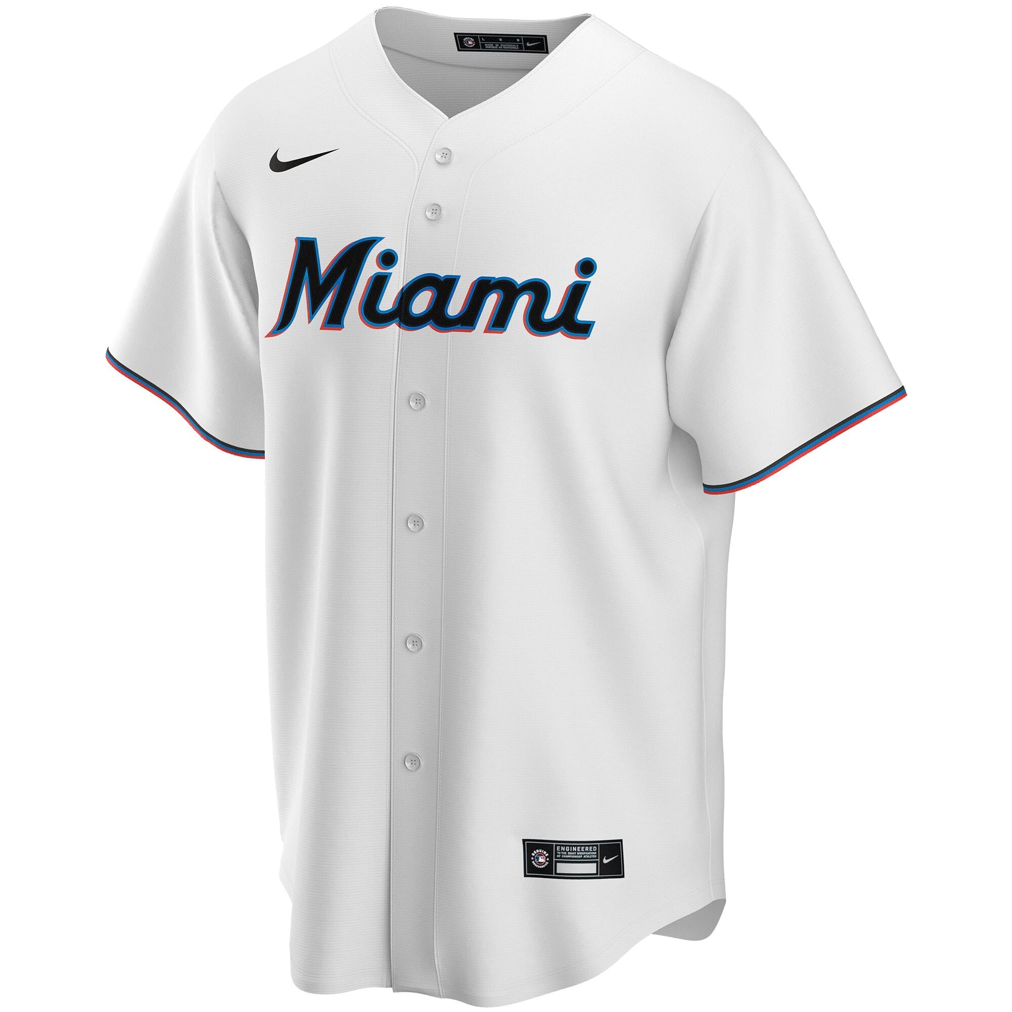 Miami Marlins Nike White Home Replica Custom Jersey