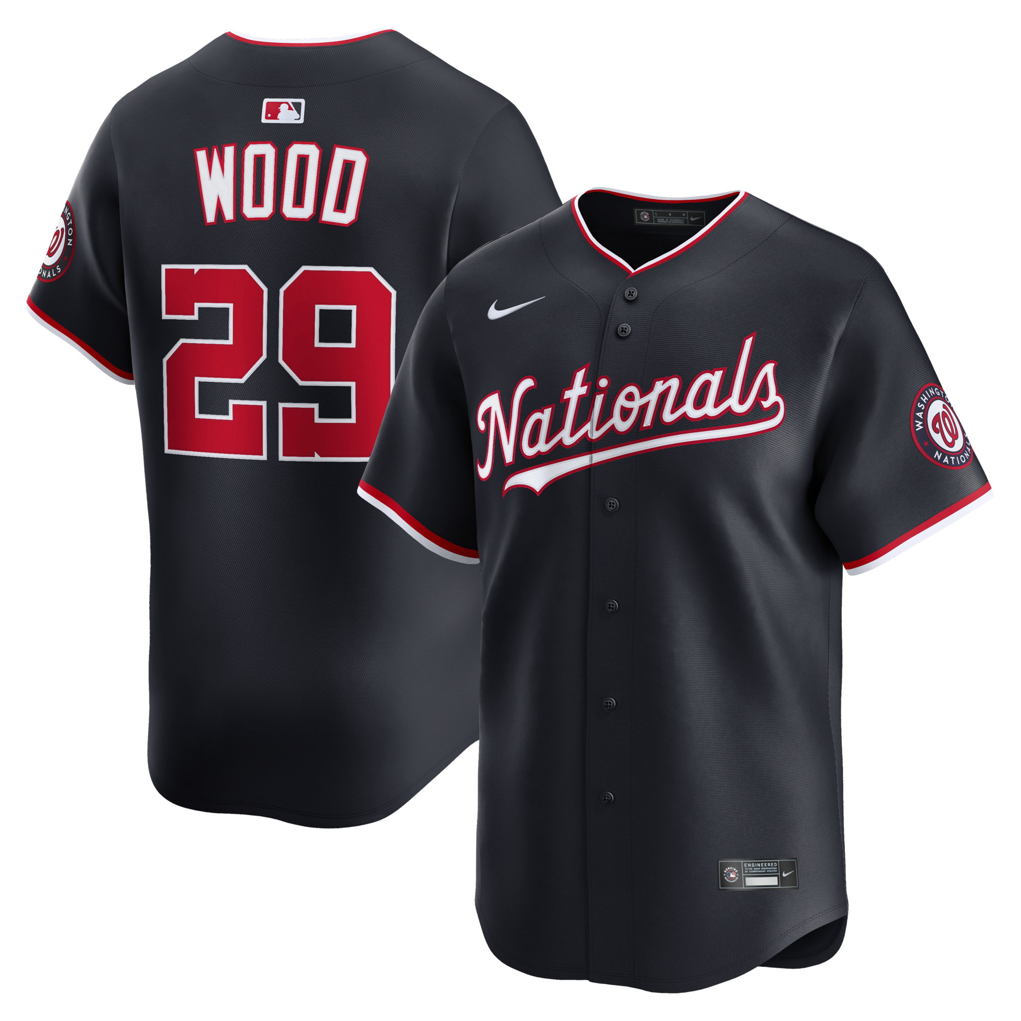 Washington Nationals James Wood Nike Navy Alternate Limited Player Jersey
