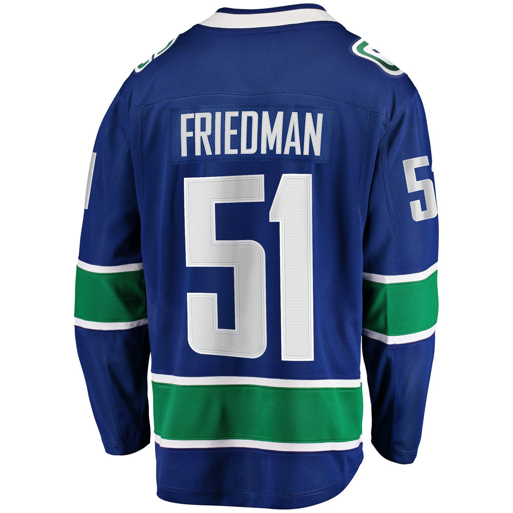 Vancouver Canucks Mark Friedman Fanatics Blue Home Premier Breakaway Player Jersey