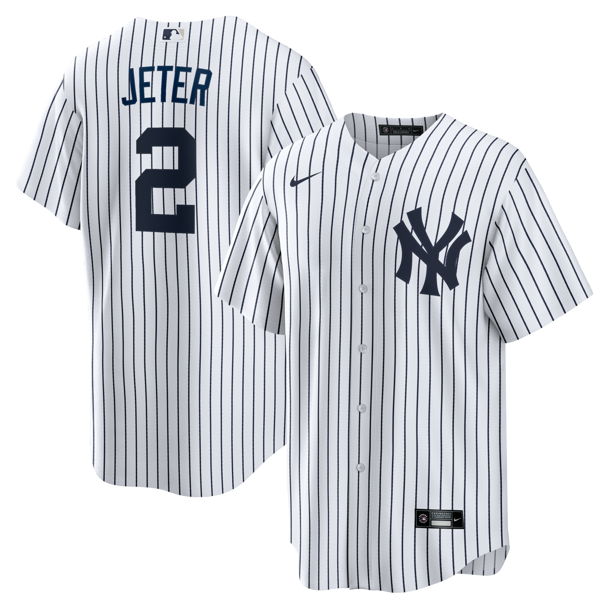 New York Yankees Derek Jeter Nike White Home Retired Player Replica Jersey