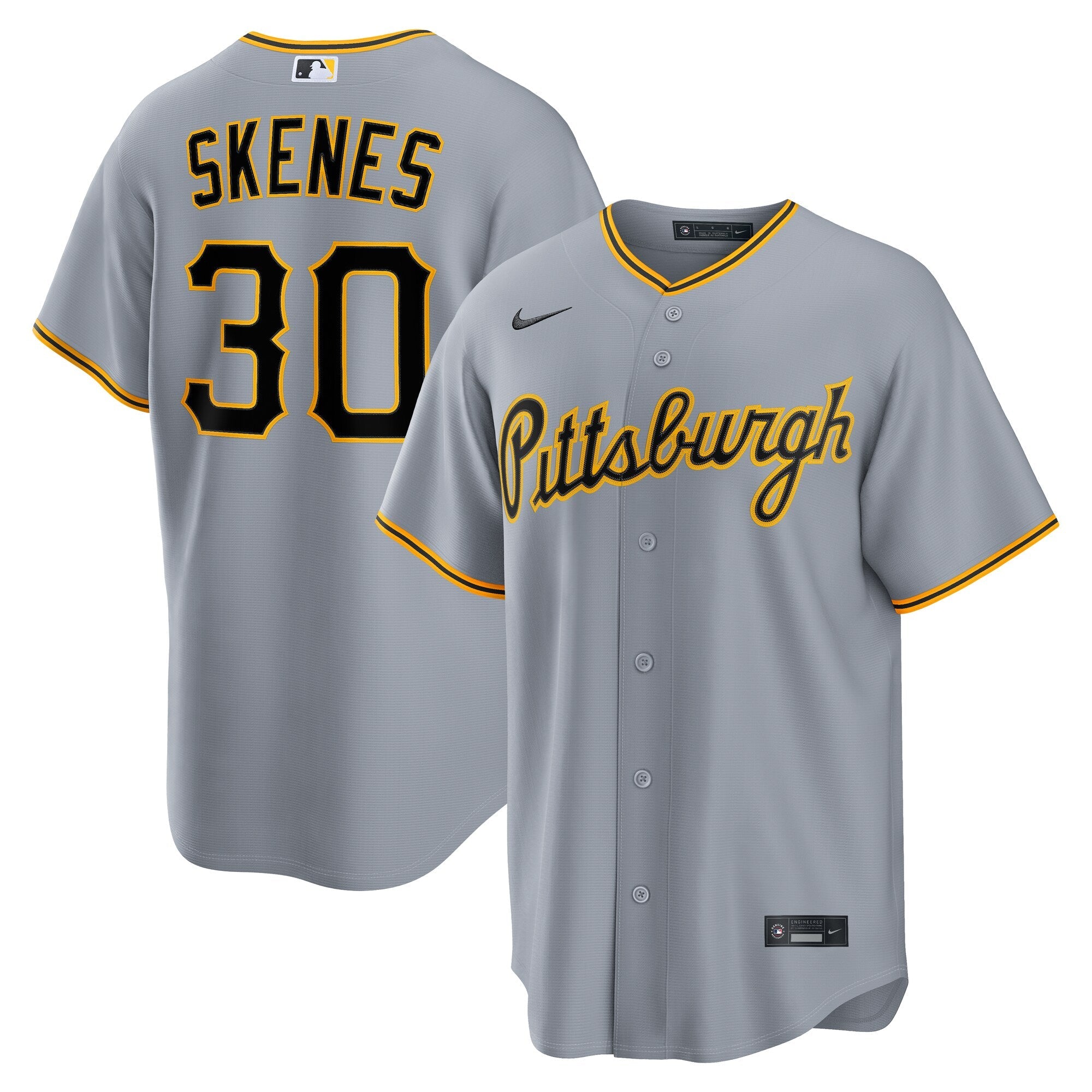 Pittsburgh Pirates Paul Skenes Nike Gray Road Replica Jersey