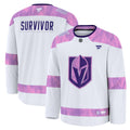 Vegas Golden Knights Fanatics White Hockey Fights Cancer Survivor Practice Jersey