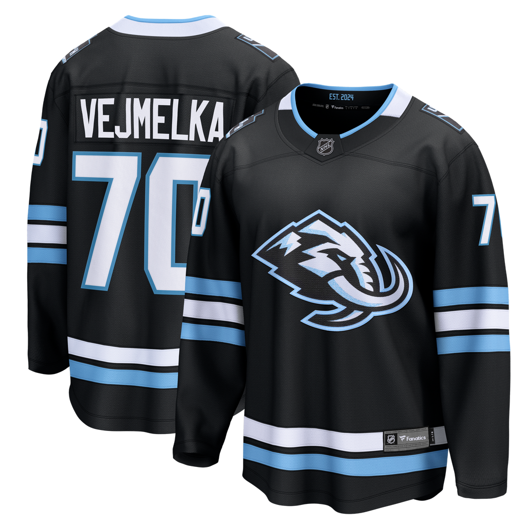 Utah Mammoth Karel Vejmelka Fanatics Black Home Breakaway Jersey