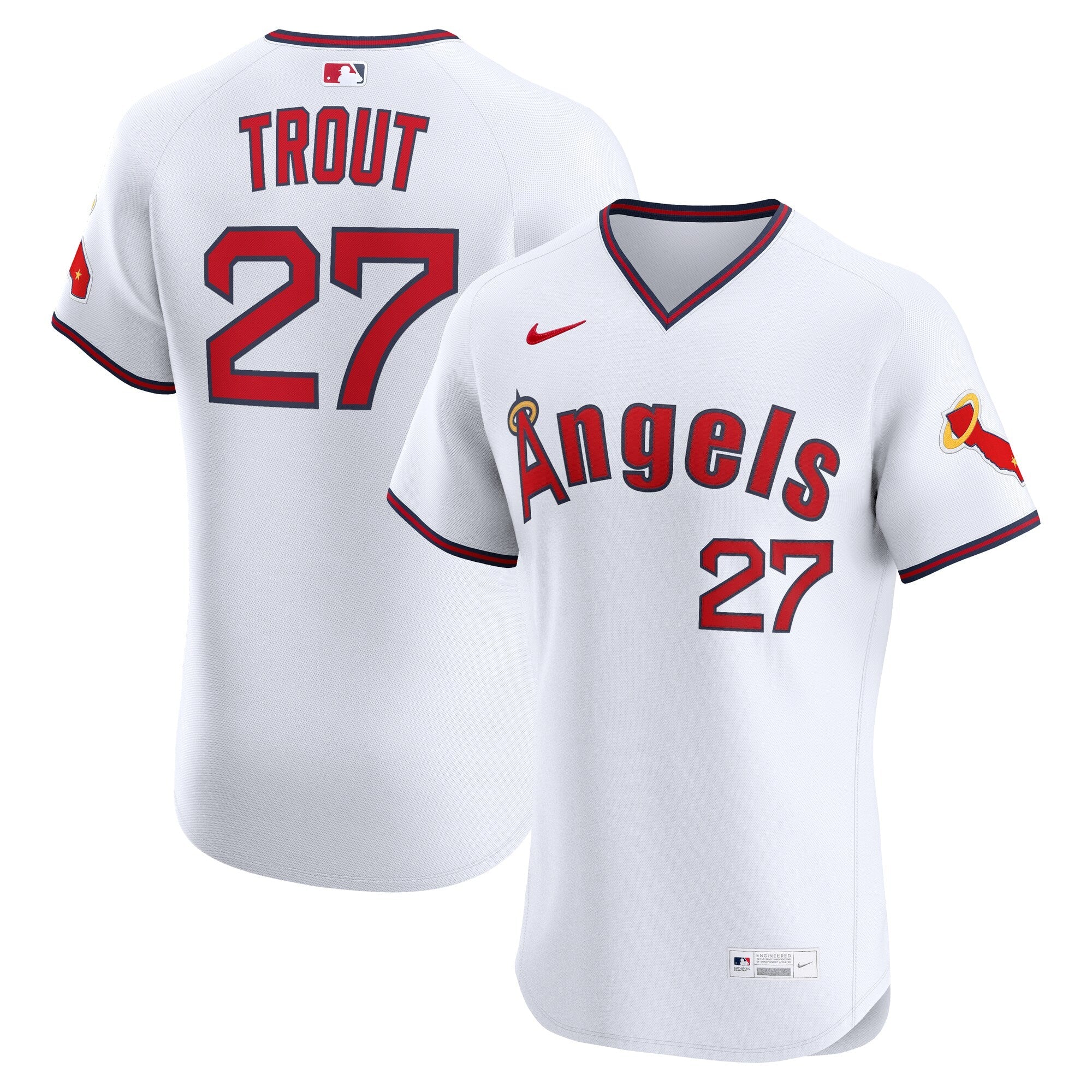 Los Angeles Angels Mike Trout Nike White Alternate 2 Elite Jersey