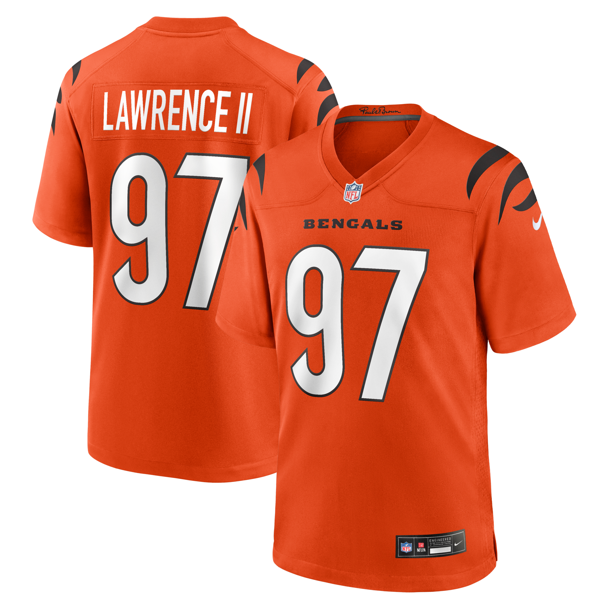 Cincinnati Bengals Dexter Lawrence II Nike Orange Game Jersey