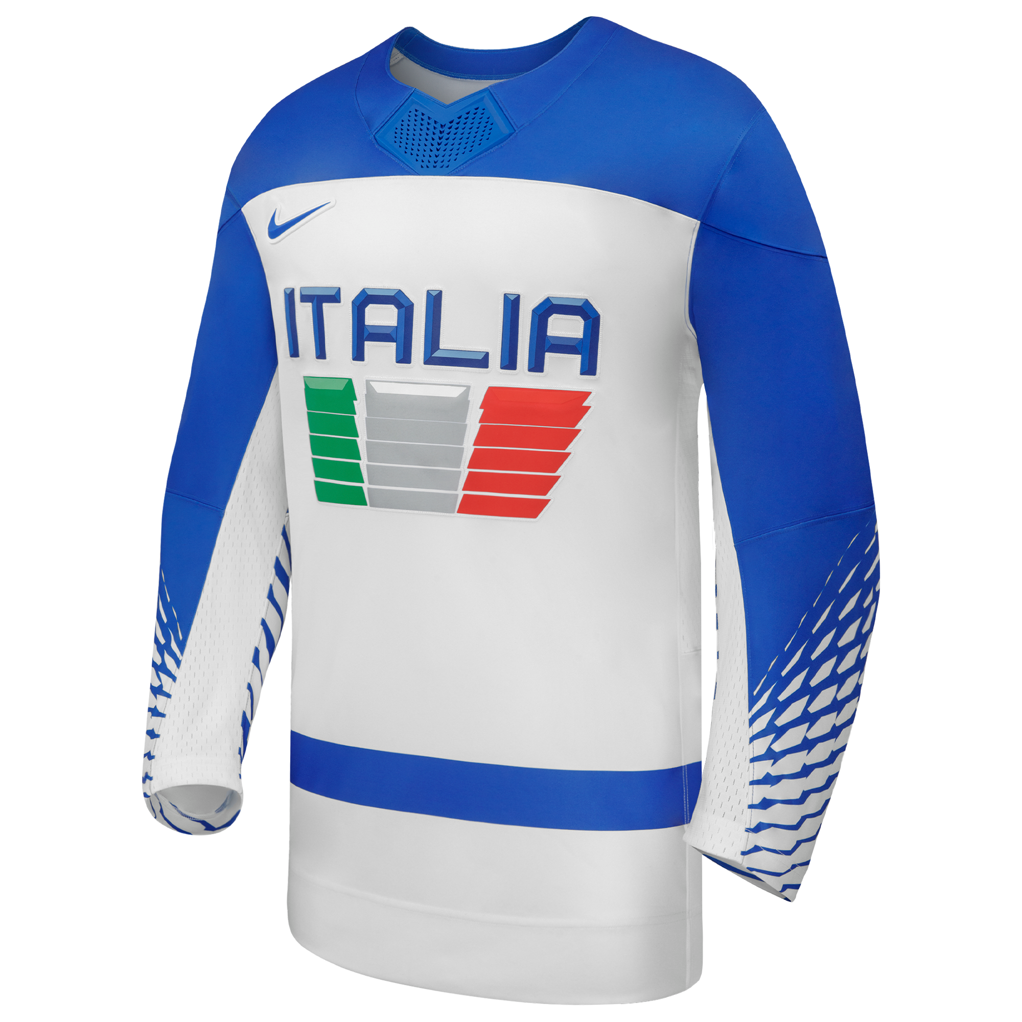 Italy Hockey Nike White 2026 Away Replica Jersey