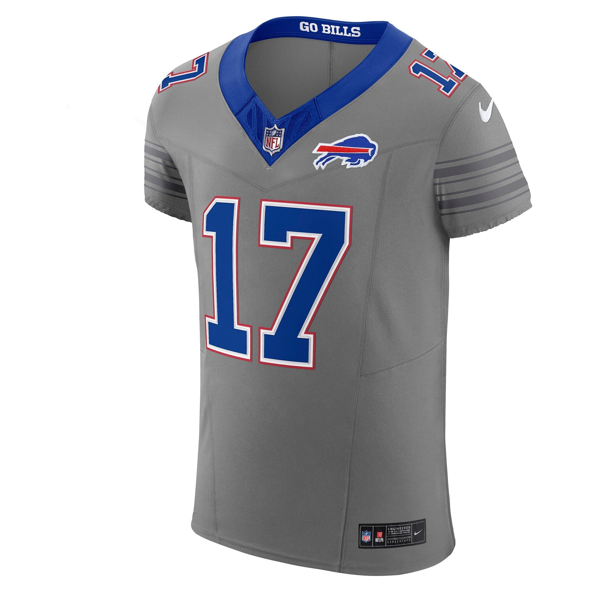 Buffalo Bills Josh Allen Nike Gray Nickel City Vapor F.U.S.E. Elite Jersey