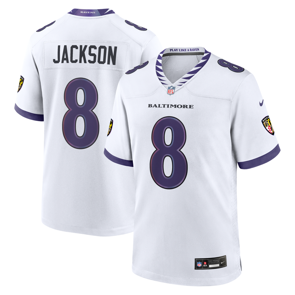 Baltimore Ravens Lamar Jackson Nike White Game Jersey
