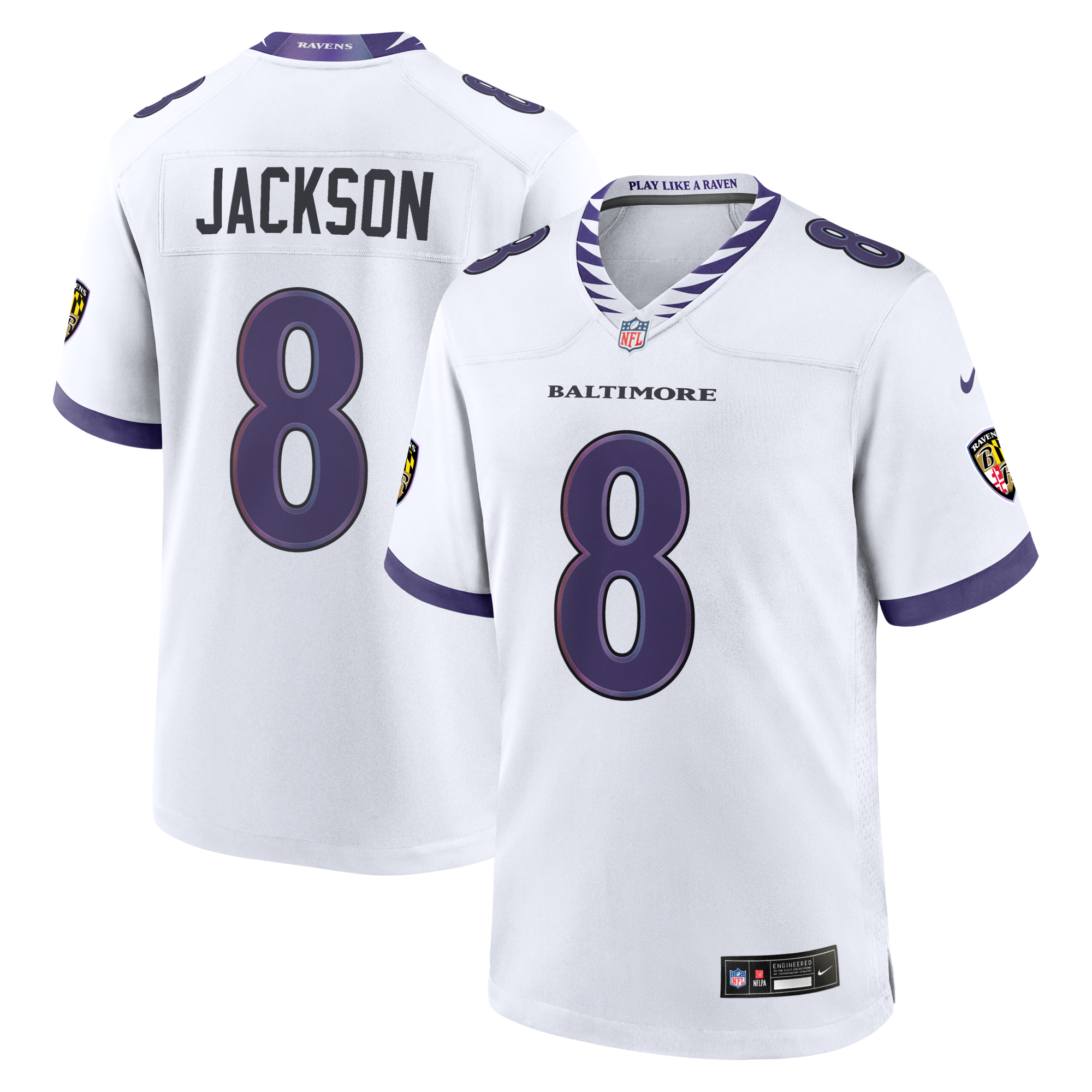 Baltimore Ravens Lamar Jackson Nike White Game Jersey