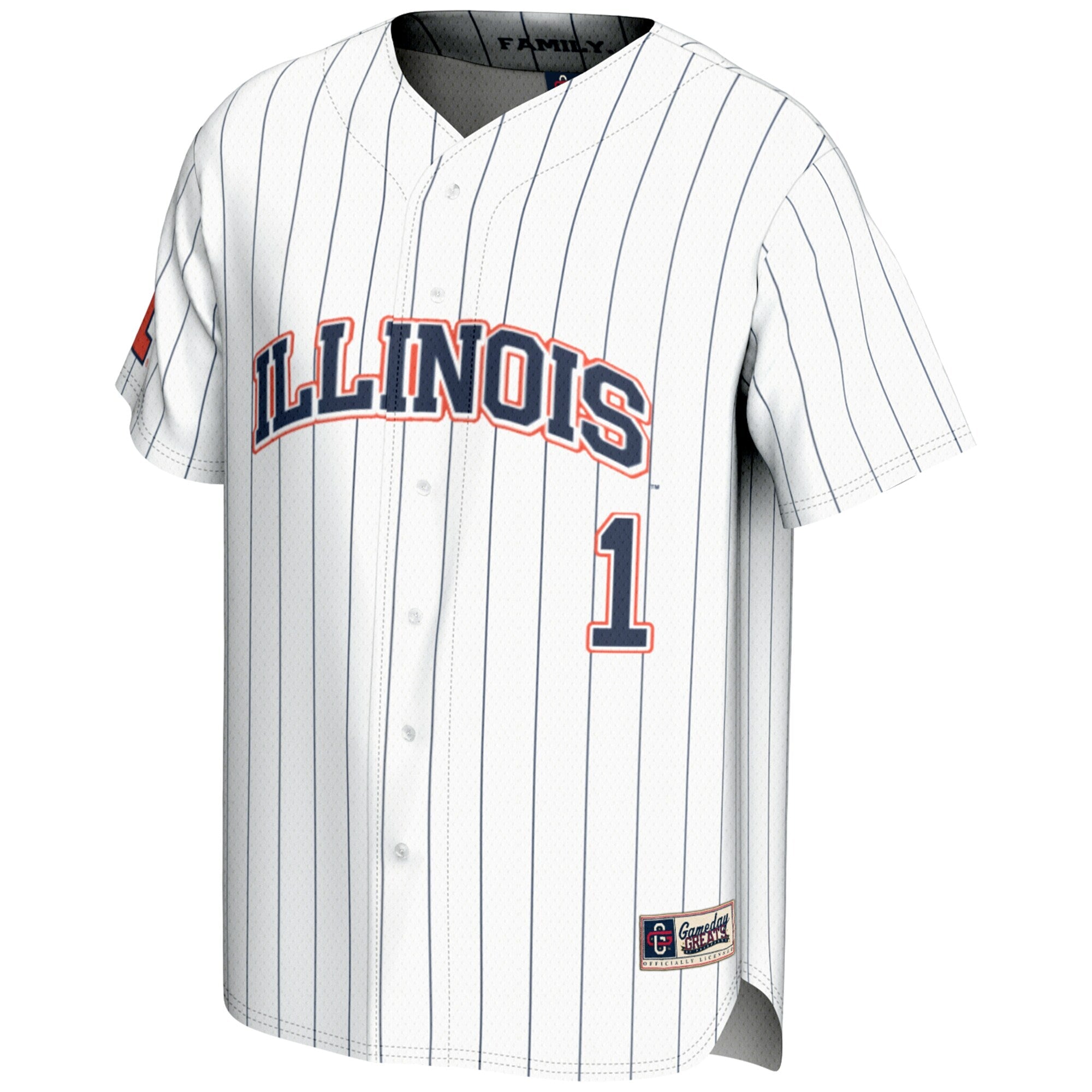 GameDay Greats #1 White Illinois Fighting Illini Lightweight Baseball Jersey