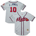 Atlanta Braves Chipper Jones Mitchell & Ness Gray 1995 Throwback Authentic Jersey