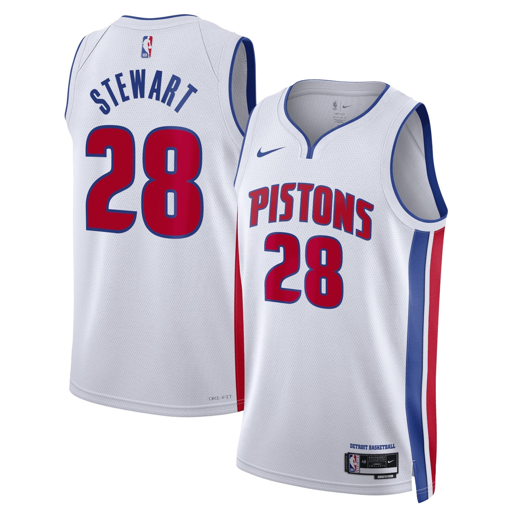 Detroit Pistons Nike Association Edition Swingman Jersey - White - Isaiah Stewart